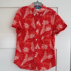 VGUC Boys Boden Red Tropical Print Shirt size 8-9